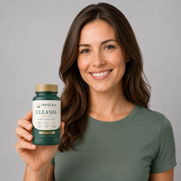 Woman holding a HerbaClean product